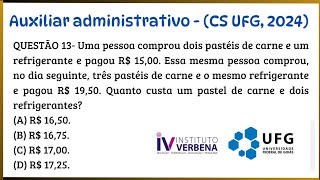 QUESTÃO 13 CSUFG 2024  AUXILIAR ADMINISTRATIVO  PREFEITURA DE INHUMAS GO [upl. by Curkell4]