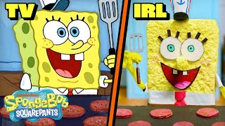 SpongeBob Cooks 10000 Krabby Patties IRL 🍔  quotFear of a Krabby Pattyquot Recreation [upl. by Atilem]