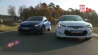 Hyundai Veloster 16 GDI vs VW Scirocco 14 TSI  Test Video Oeni [upl. by Sabina]