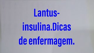 Aplicação da insulina lantus [upl. by Amory]