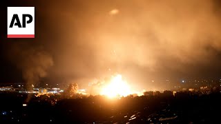 Video captures massive explosions near an airport in Beirut [upl. by Awe]