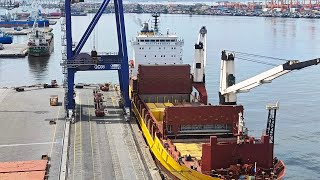 How Does the Span 37 Load with Its Automatic Hatch Cover Quay Crane Operation [upl. by Iren]