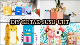 DIY KOTAK SUSU UHT  KREASI DARI KOTAK SUSU BEKAS  RECYCLE KOTAK SUSU [upl. by Iahc]