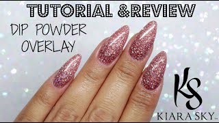 ✨HOW TO DIP POWDER OVERLAY  KIARA SKY  PINK SPARKLE✨ [upl. by Dalston415]