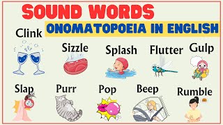 Lesson 28 SOUND WORDS Onomatopoeia  Learn different kind of English words englishvocabulary [upl. by Arlyne935]