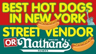 Best Hot Dogs in NYC  Street Vendor or Nathans [upl. by Nogam]