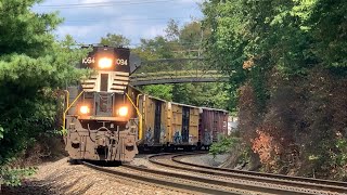 Trains Passing On The Hill In A Curve High Bridge Train In The Sky Bonus Norfolk Southern In Ky [upl. by Yor]