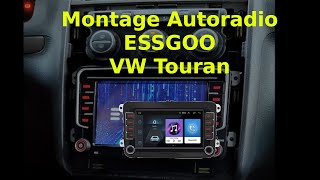 Montage autoradio android 10 GPS sur une Volkswagen Touran  Essgoo [upl. by Aivato]