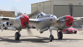 P38 Lightning Start up flight amp shut down [upl. by Kimmi535]