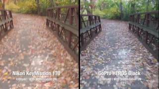 Nikon KeyMission 170 vs GoPro HERO5 Black  Stabilization Comparison [upl. by Anilec]