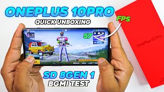 OnePlus 10 Pro 5G Unboxing and BGMI Test With FPS Meter 🔥 Snapdragon 8Gen 1 🔥 [upl. by Ja]