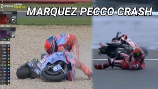 Sprint Race Enea Bastianini wins Marc Marquez and Pecco Bagnaia crash Silverstone gp MotoGP 2024 [upl. by Harod]