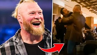 Brock Lesnar Slams Jackass Wee Man through a Table before WWE Royal Rumble VIDEO [upl. by Hogle604]