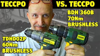 Trapano avvitatore Teccpo Brushless a percussione TDHD02P VS BDH 360B 60 Nm VS 70 Nm [upl. by Arinaid]