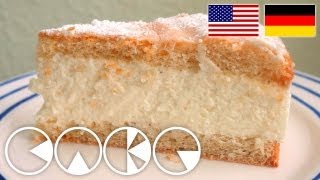 KÄSESAHNETORTE REZEPT  CHEESE CREAM CAKE Recipe [upl. by Akinar]