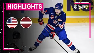 USA  Lettland  IIHF U20 EishockeyWM  MAGENTA SPORT [upl. by Nepil]