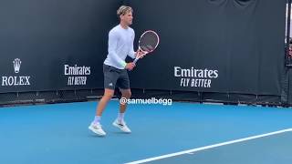 🎾Thiem vs Zverev Pre AO Semifinal Practice [upl. by Wendelin746]