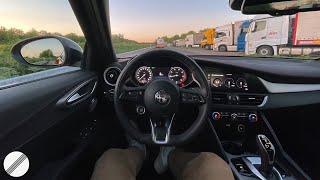 Alfa Romeo Giulia Competizione 2023 Autobahn POV Top Speed drive [upl. by Pol]