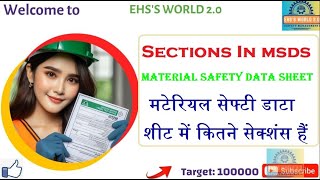 MSDS Section how many section are in MSDS MSDS MSDS CHEMICAL SAFETY [upl. by Nylidnam]