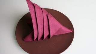 Servietten falten Segel napkin folding sail [upl. by Nolyaw]