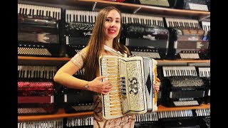 5871  Golden Ivory Morbidoni Alberto Piano Accordion LM 41 120 999 [upl. by Hodess]