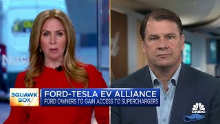 Ford CEO Jim Farley on new FordTesla EV partnership Its a bet for our customers [upl. by Winny772]