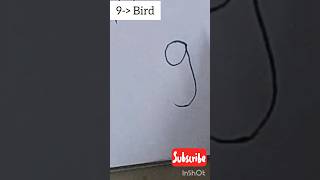 Creative drawing Bird from number 9 creativeart creativedrawing numberart subscribe [upl. by Ivor]