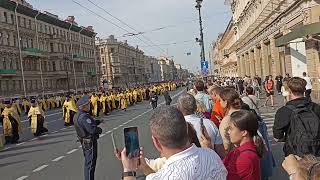 Крестный ход Невский проспект СанктПетербург 12092024 [upl. by Ellegna765]