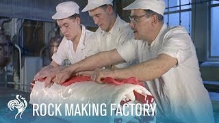 London Rock Making Candy Factory 1957  British Pathé [upl. by Scheider]