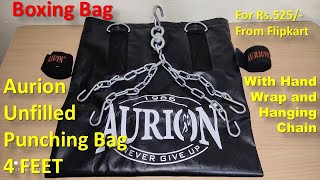 Unboxing Aurion Unfilled Punching Bag 4 FEET With Hand Wrap and Hanging Chain  LW 4818 inch [upl. by Schonfield]