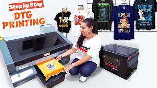 Direct to Garment DTG printing  Step by Step TShirt Printing Process [upl. by Asial289]