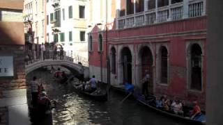 Venetian Gondolas Gliding By My Venice Apartment Rental [upl. by Eyanaj]