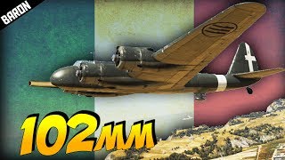 War Thunders 102mm Cannon Armed Italian Plane War Thunder 169 P108a Gameplay [upl. by Aryahay]