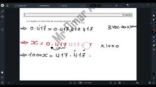 Recurring decimals explain and solving past paper problems part 2 [upl. by Sulohcin866]