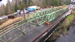 Temporary Bailey Bridge installation  March 2014 [upl. by Retsevlys]