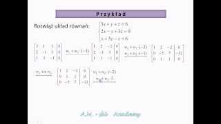 Metoda GaussaJordana  układy równań cz1 teoriaprzykład [upl. by Edobalo]