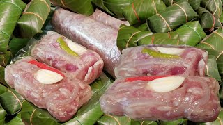 How to make Laos Sour pork วิธีทำ ส้มหมู ของลาว ສົ້ມຫມູ [upl. by Etezzil146]