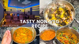 Tasty NonVeg Food 🥘My version of Hyd chicken biryani and Spcl Butter Chicken 🍗Spurthi vlogs [upl. by Aon]