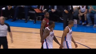 Dwyane Wade Gives Kendrick Perkins Death Stare Down After Being Kicked 3252012 [upl. by Hanonew245]