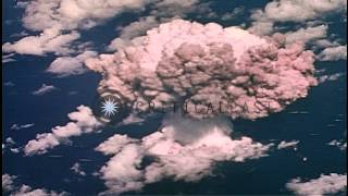 US military Operations Crossroads atomic test quotBAKERquot in Marshall IslandsHD Stock Footage [upl. by Alyam]