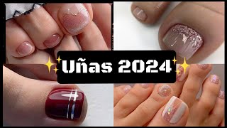 UÑAS PARA PIES 2024 diseñosdeuñas uñas2023 diseñosdeuñaspies tendenciaenuñas [upl. by Eimas]