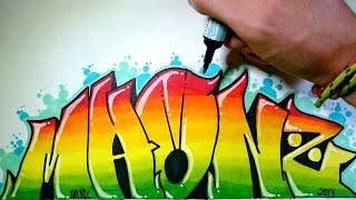 Graffiti en papel con colores difuminados [upl. by Clim]