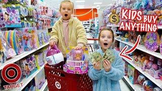 KIDS NO BUDGET TARGET SHOPPING 🤑 Peyton amp Olivia Toy Haul [upl. by Yeffej]