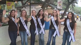 Weather Chief Bill Taylor talks with Miss Helotes and her court at the Cornyval Festival [upl. by Annej]