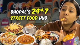 Bhopal 247 STREET FOOD Hub  Veg Thali Cheesy Fries Biryani amp more ONE WALK Food Street [upl. by Ailem966]