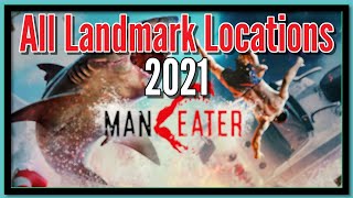 All Landmarks in Maneater 2021  Most Recent  All Locations  Every Map [upl. by Neehs]