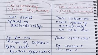 Discretionary and non discretionary fiscal instrument Most easy explaination Economics [upl. by Nakhsa]