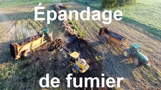 Épandage de fumier John Deere  JCB  Dangreville [upl. by Akimad381]