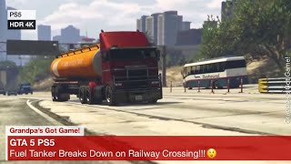 Fuel Tankers Trailer Brakes Seize up on Railway Crossing Plus Emergency Services Fails😂 [upl. by Gratiana518]