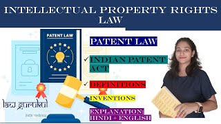 Patent Law I IPR I Indian Patent Act [upl. by Reteid]